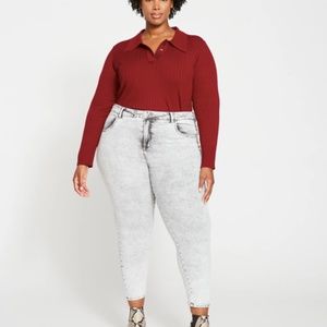 Universal Standard - 18/20 - 27” Acid Wash Seine High Rise Skinny Ankle Jean